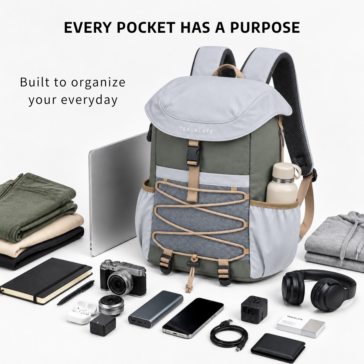 TRAVALATE Flux Z Backpack - Olive
