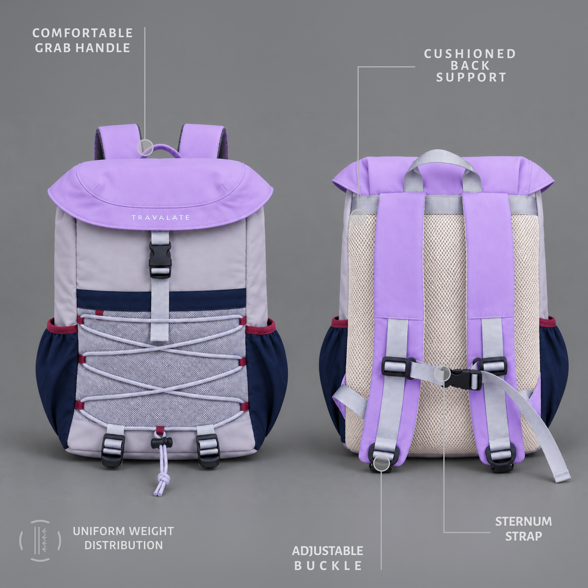 TRAVALATE Flux Z Backpack - Lavender