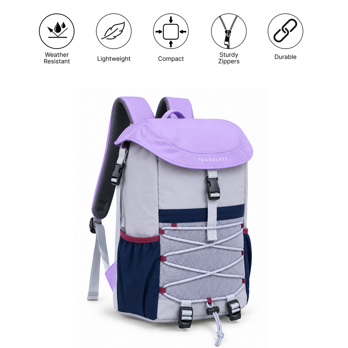 TRAVALATE Flux Z Backpack - Lavender