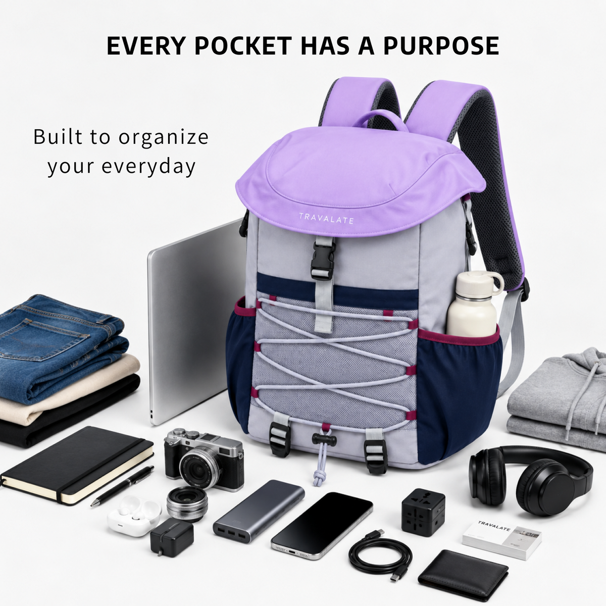 TRAVALATE Flux Z Backpack - Lavender