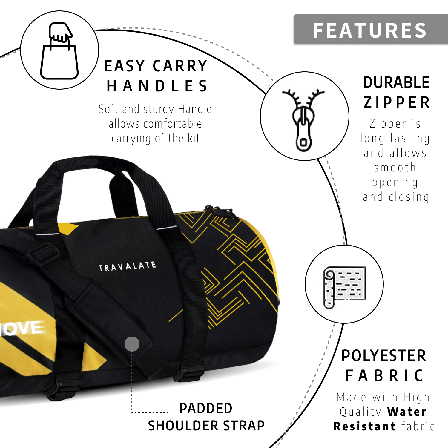 Move Gym Bag | Black yellow