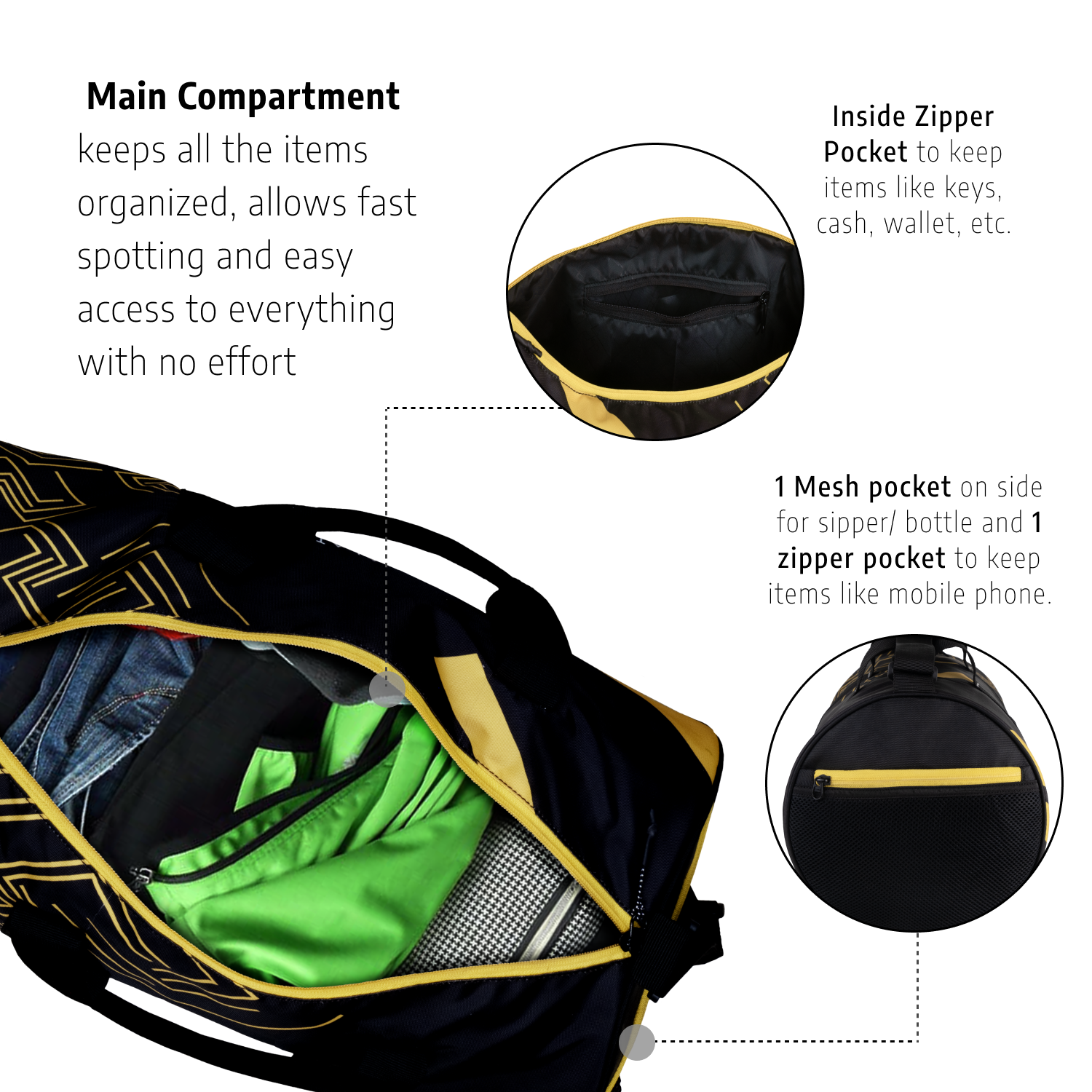 Move Gym Bag | Black yellow