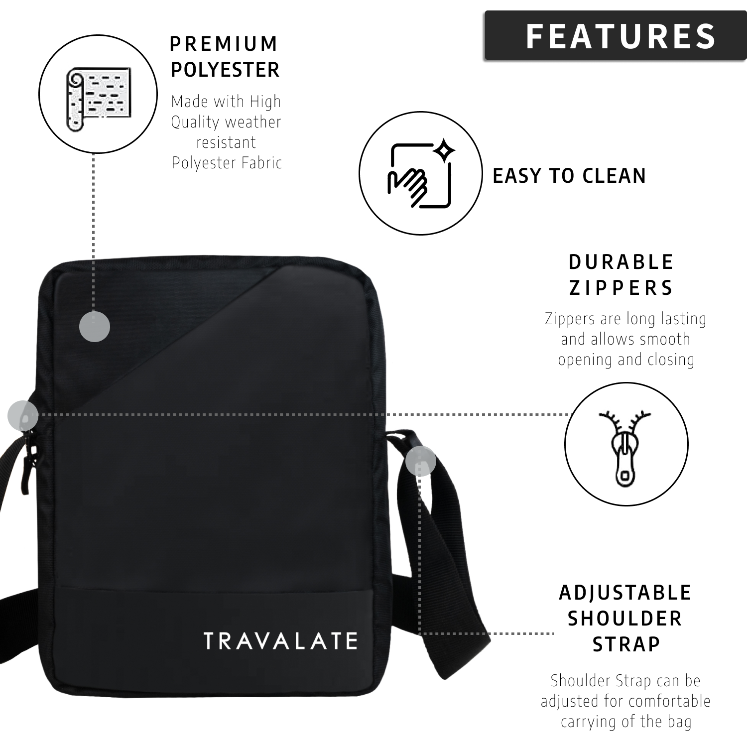 Travel Sling Bag | Black