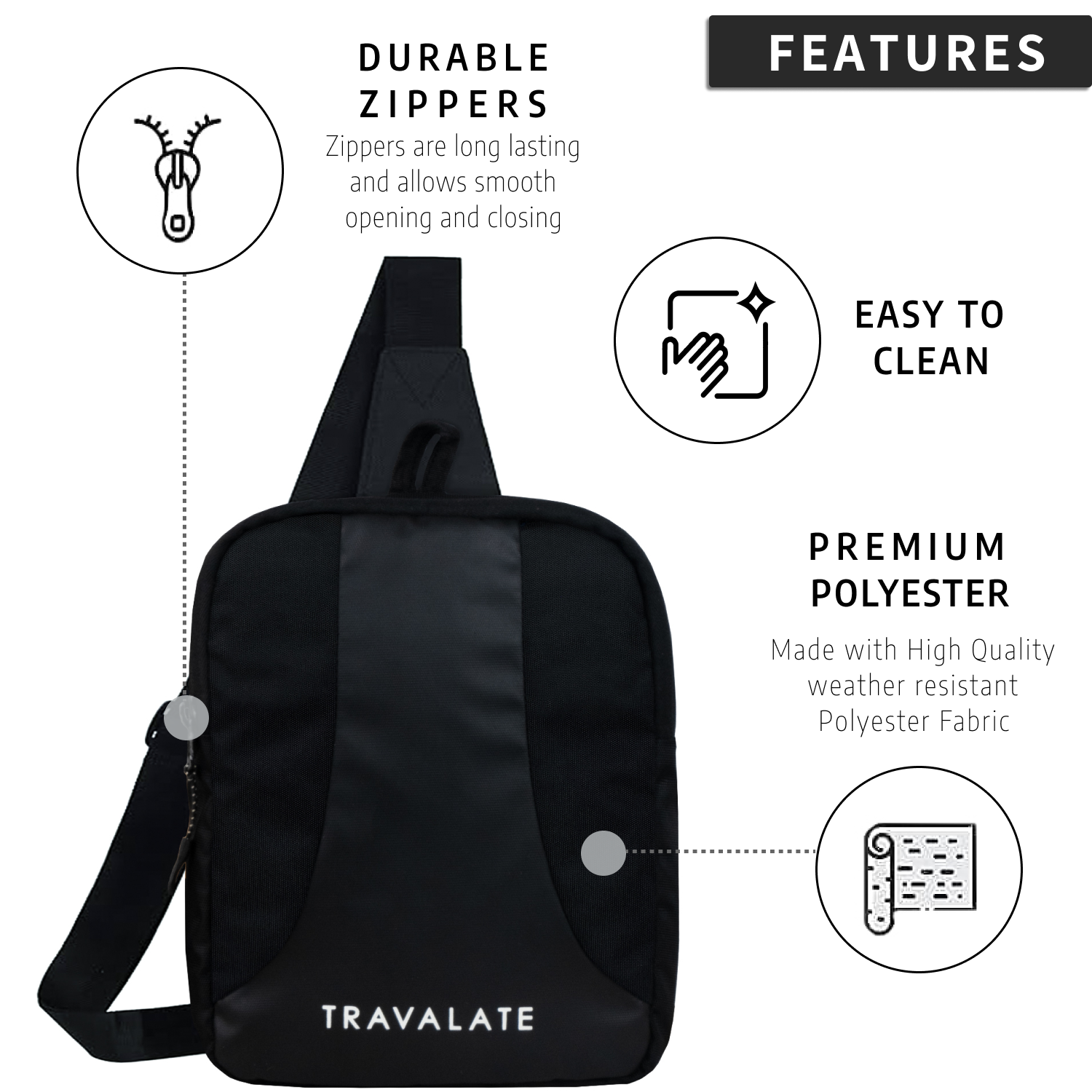 Travel Crossbody Bag | Black