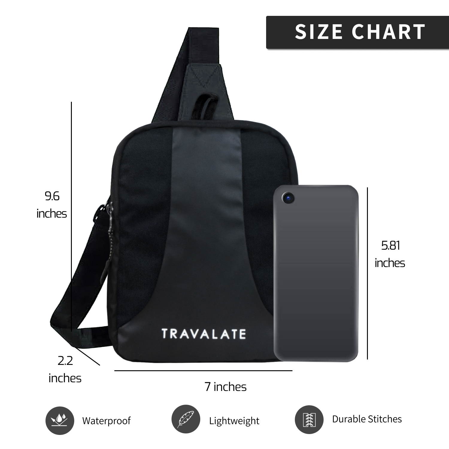 Travel Crossbody Bag | Black