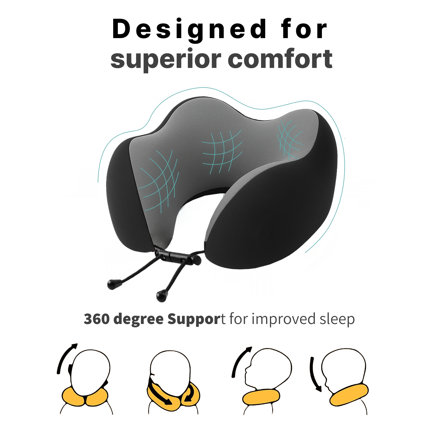 Square Neck Pillow and Eye Mask Set