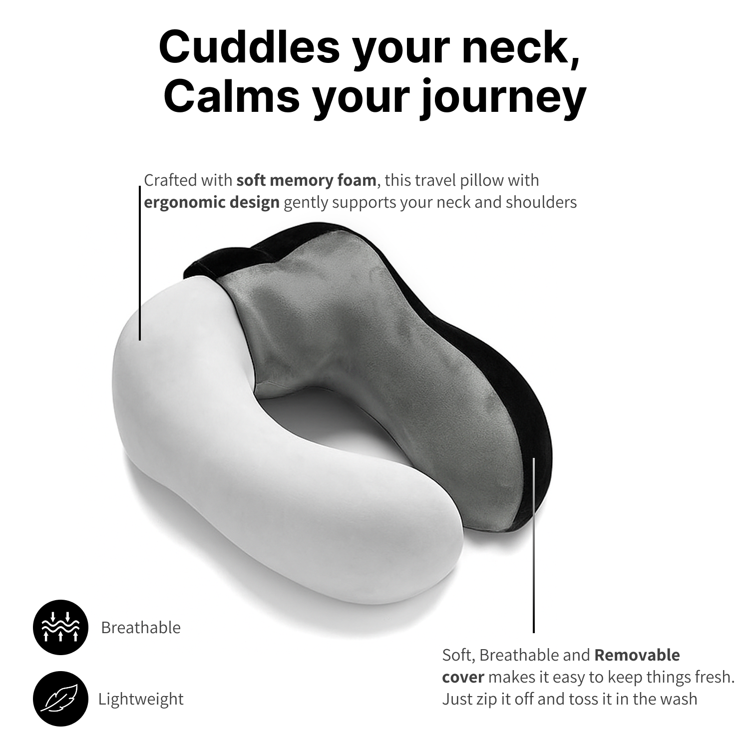Square Neck Pillow and Eye Mask Set