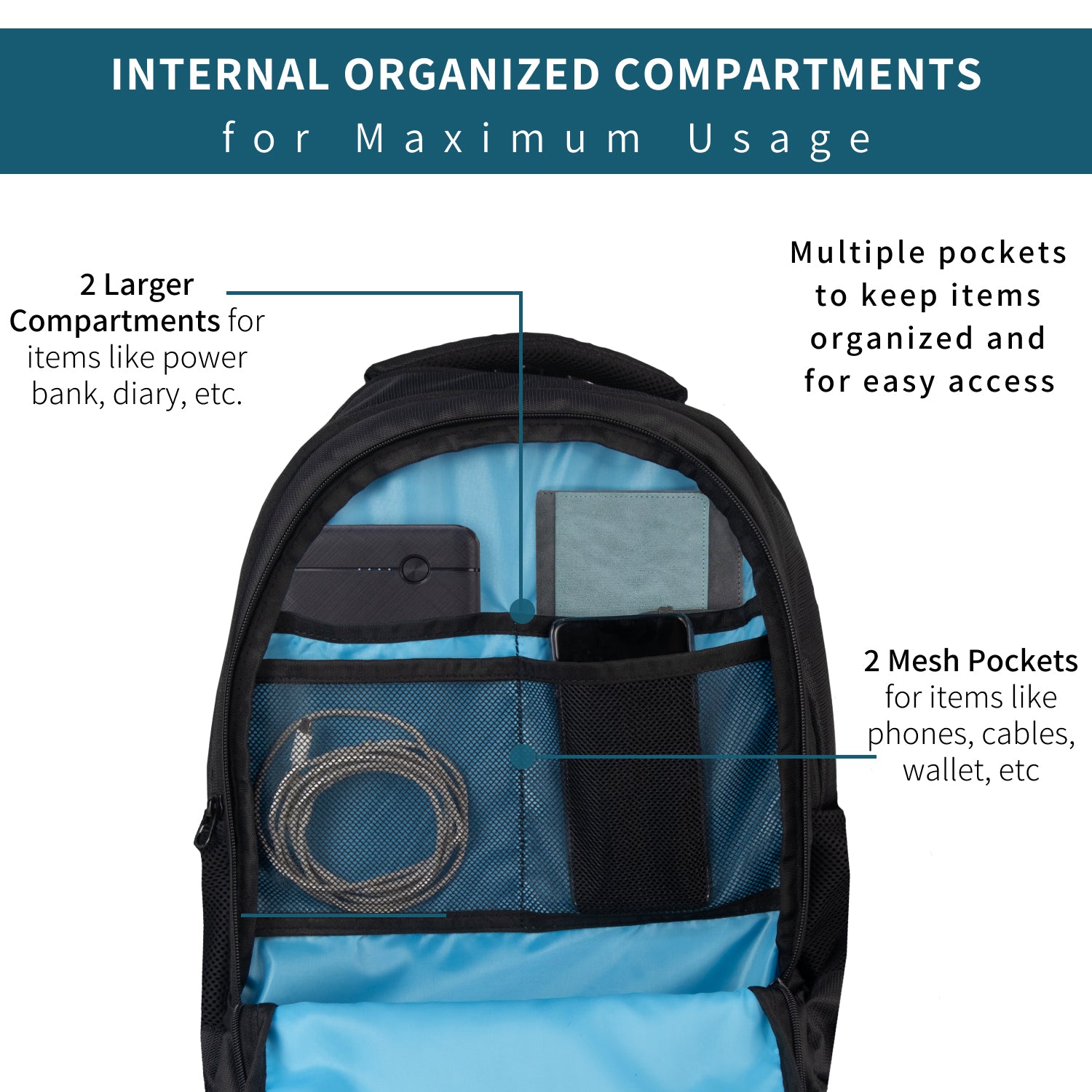 Printed Laptop Backpack | Blue