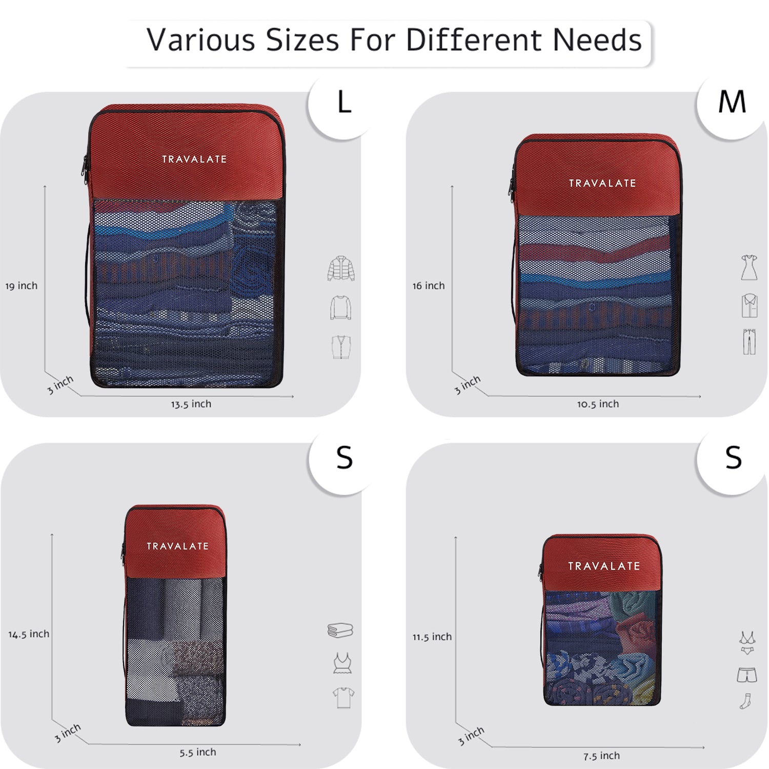 Packing Cubes | Set of 8 Red