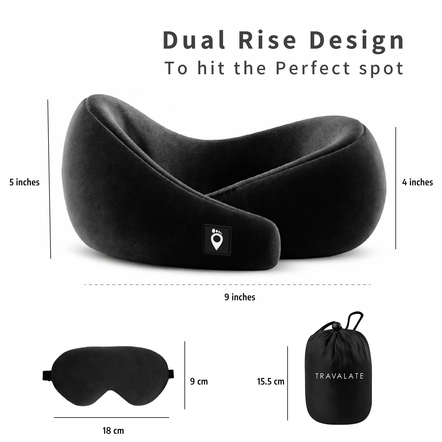 TRAVALATE Round Shape Neck Pillow and Eye Mask Combo