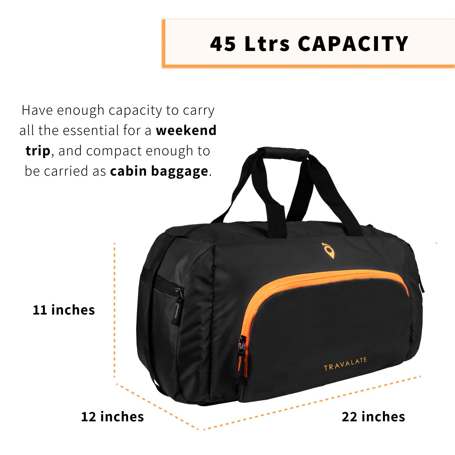 Multi Pocket Travel Duffle | Black