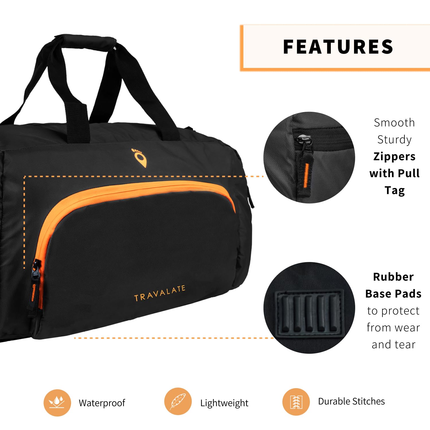 Multi Pocket Travel Duffle | Black