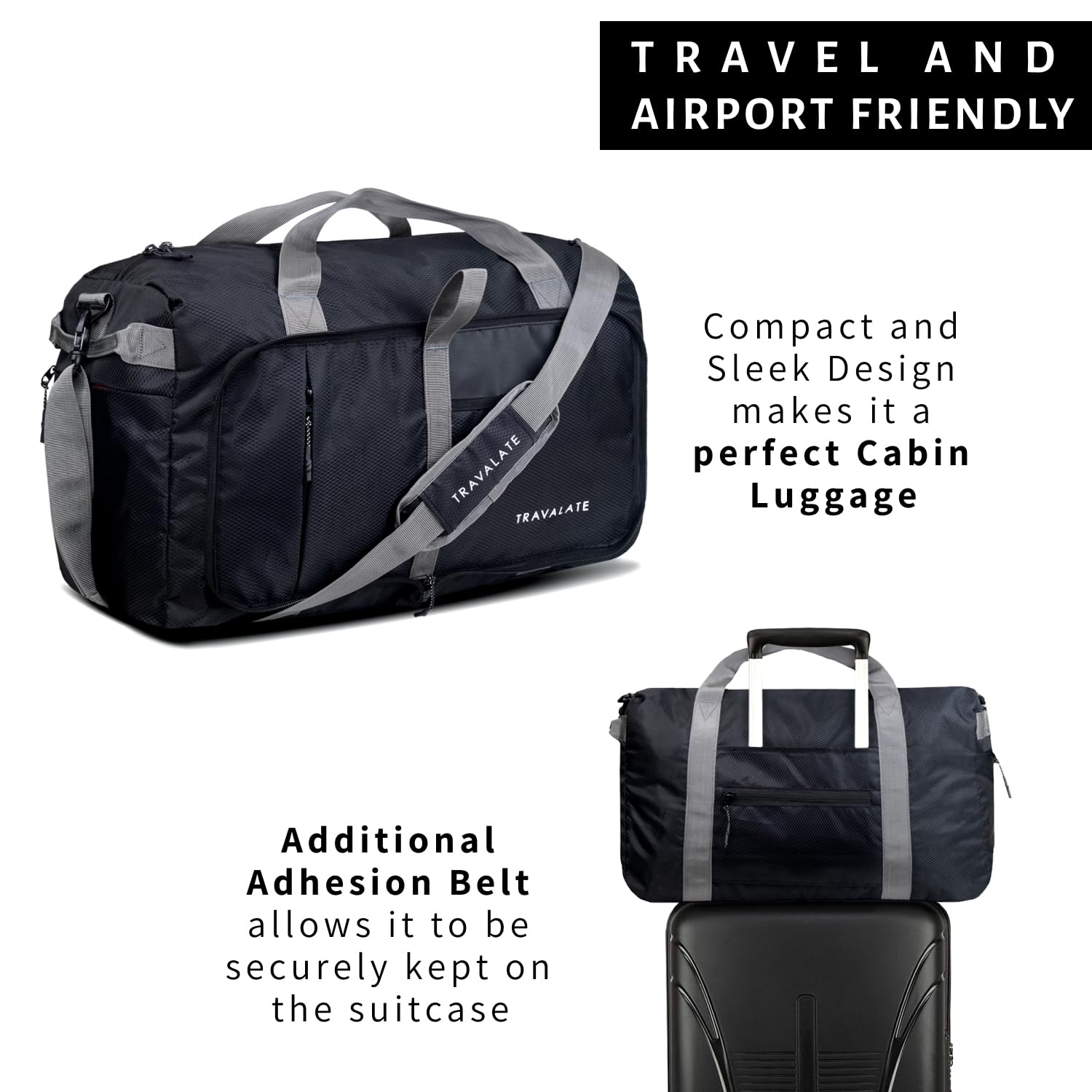 Foldable Travel Duffle | Black