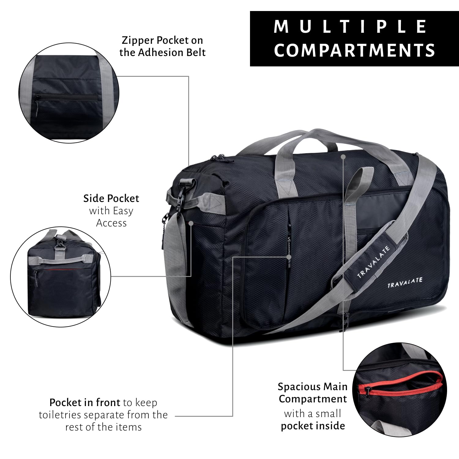 Foldable Travel Duffle | Black