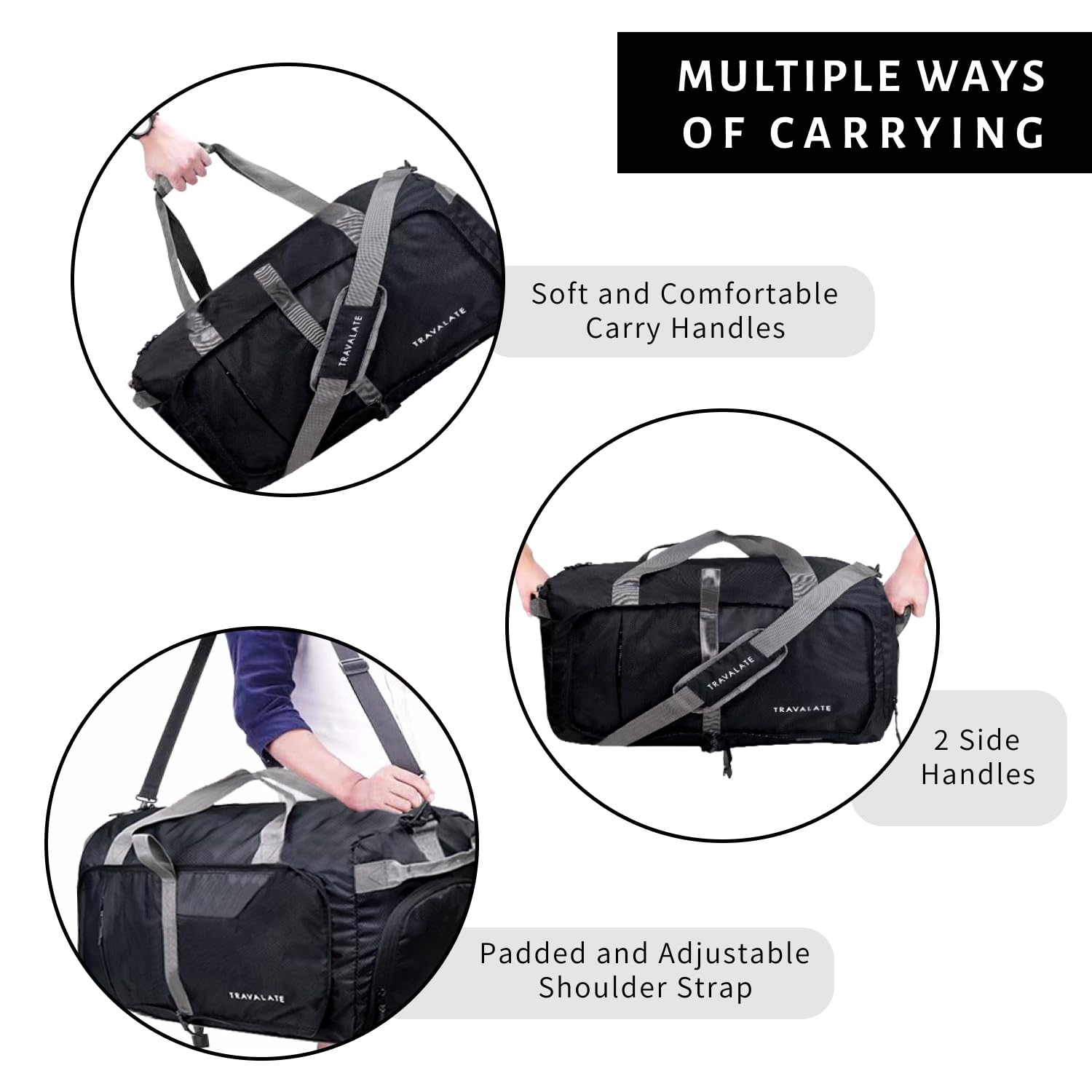 Foldable Travel Duffle | Black