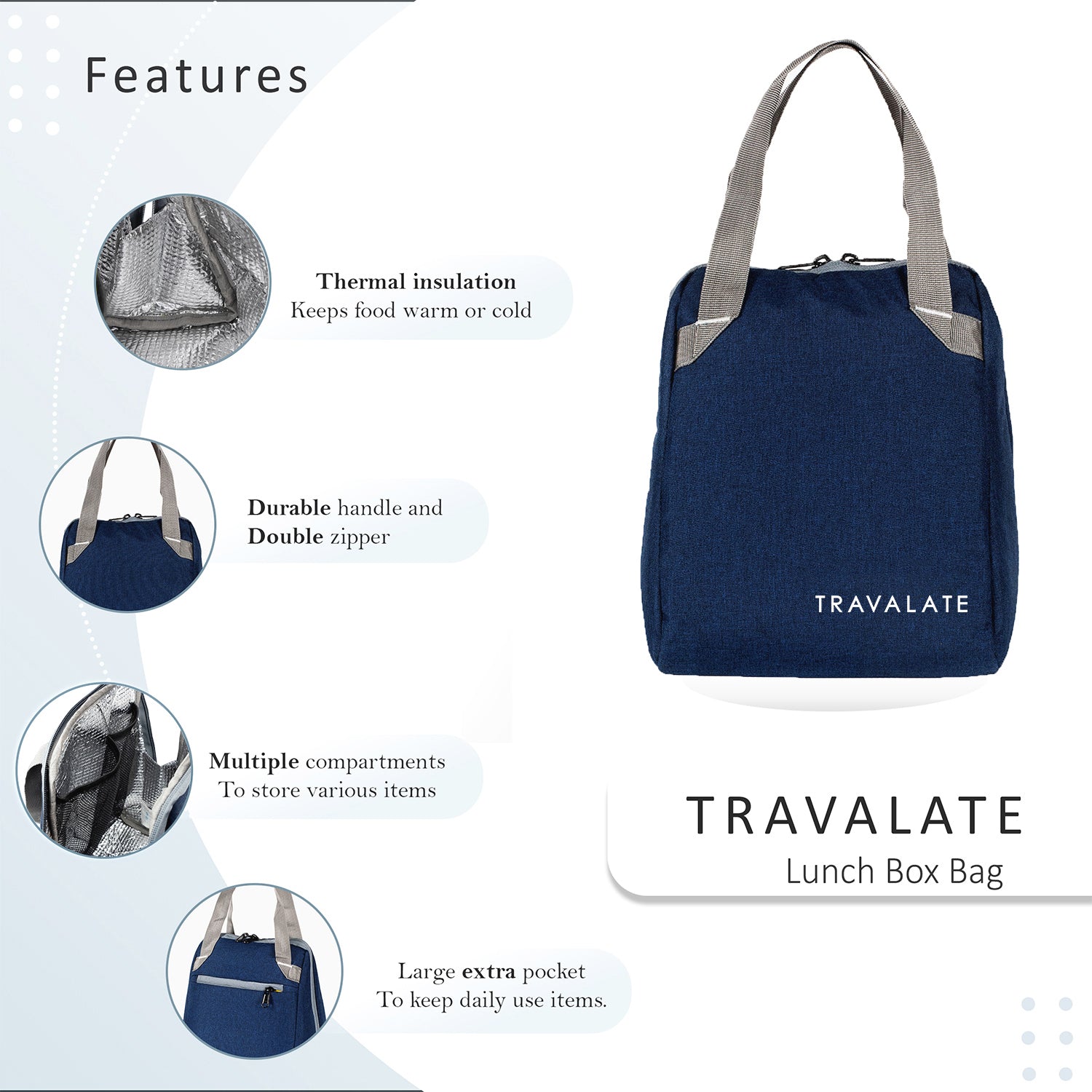 Thermally Insulated Lunch Bag | Blue
