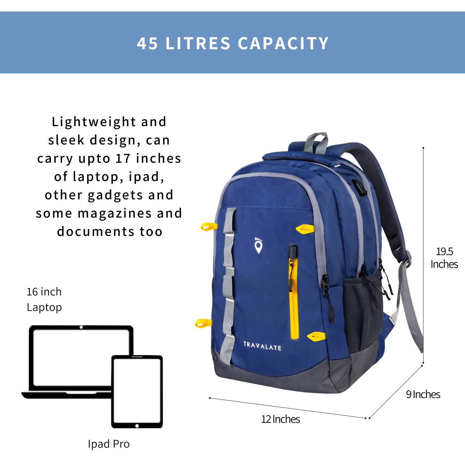 Laptop Backpack | Blue