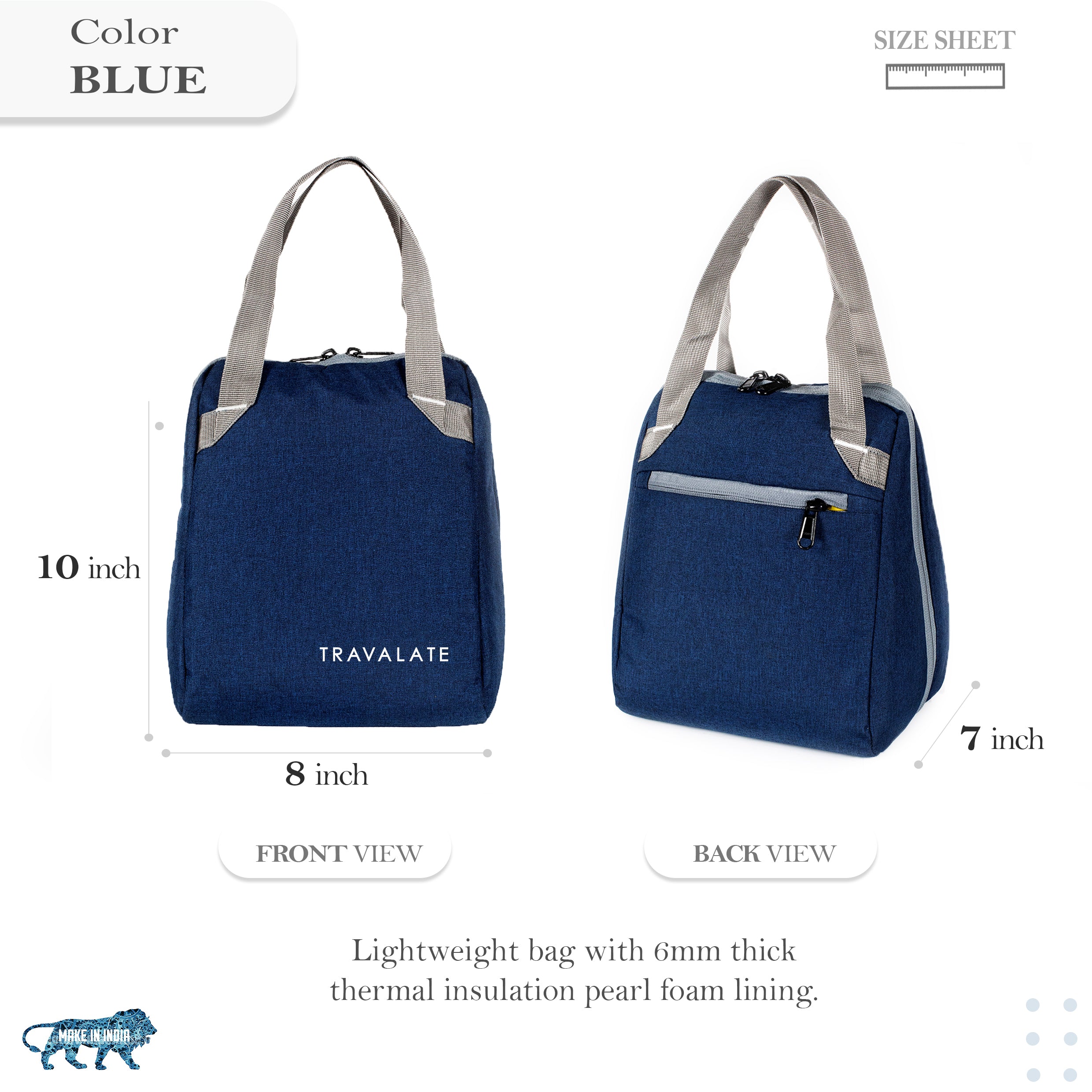 Thermally Insulated Lunch Bag | Blue
