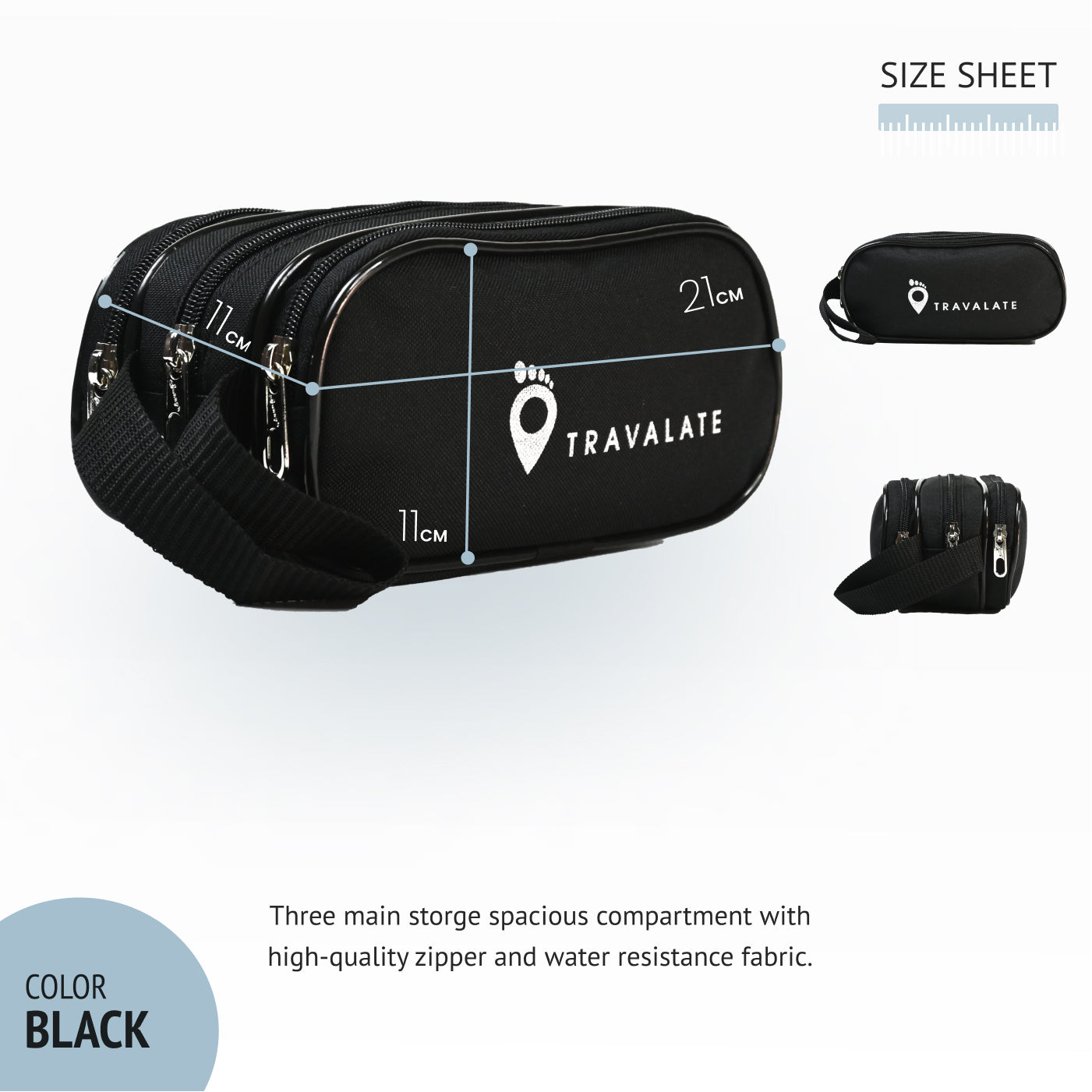 Multifunctional Toiletry pouch Kit | Black