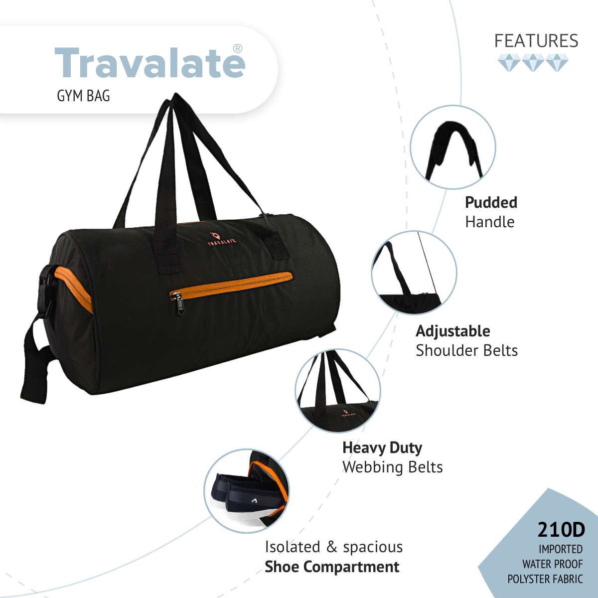 Duffle Gym Bag_35L | Orange