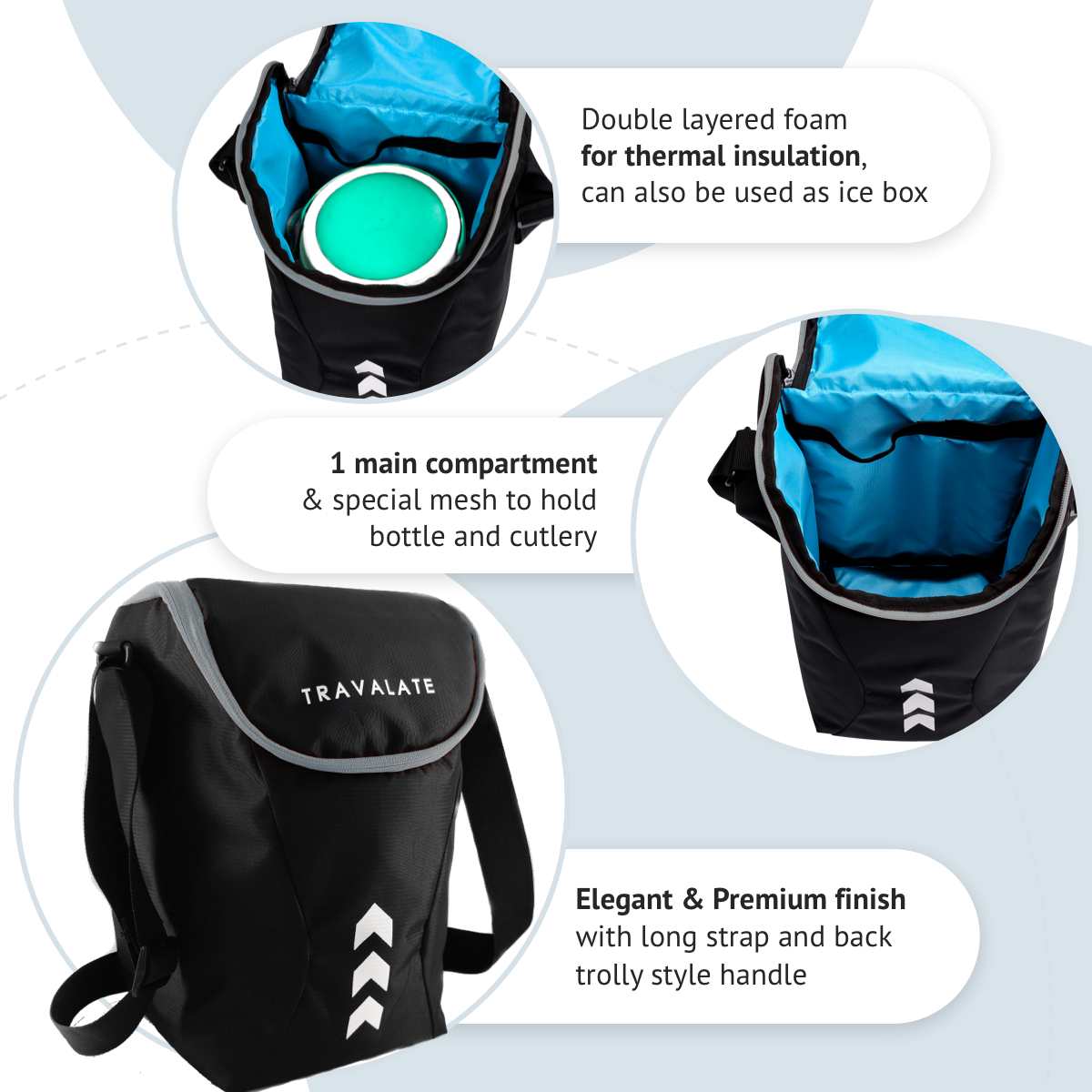 Thermally Insulated Lunch Bag | Grey