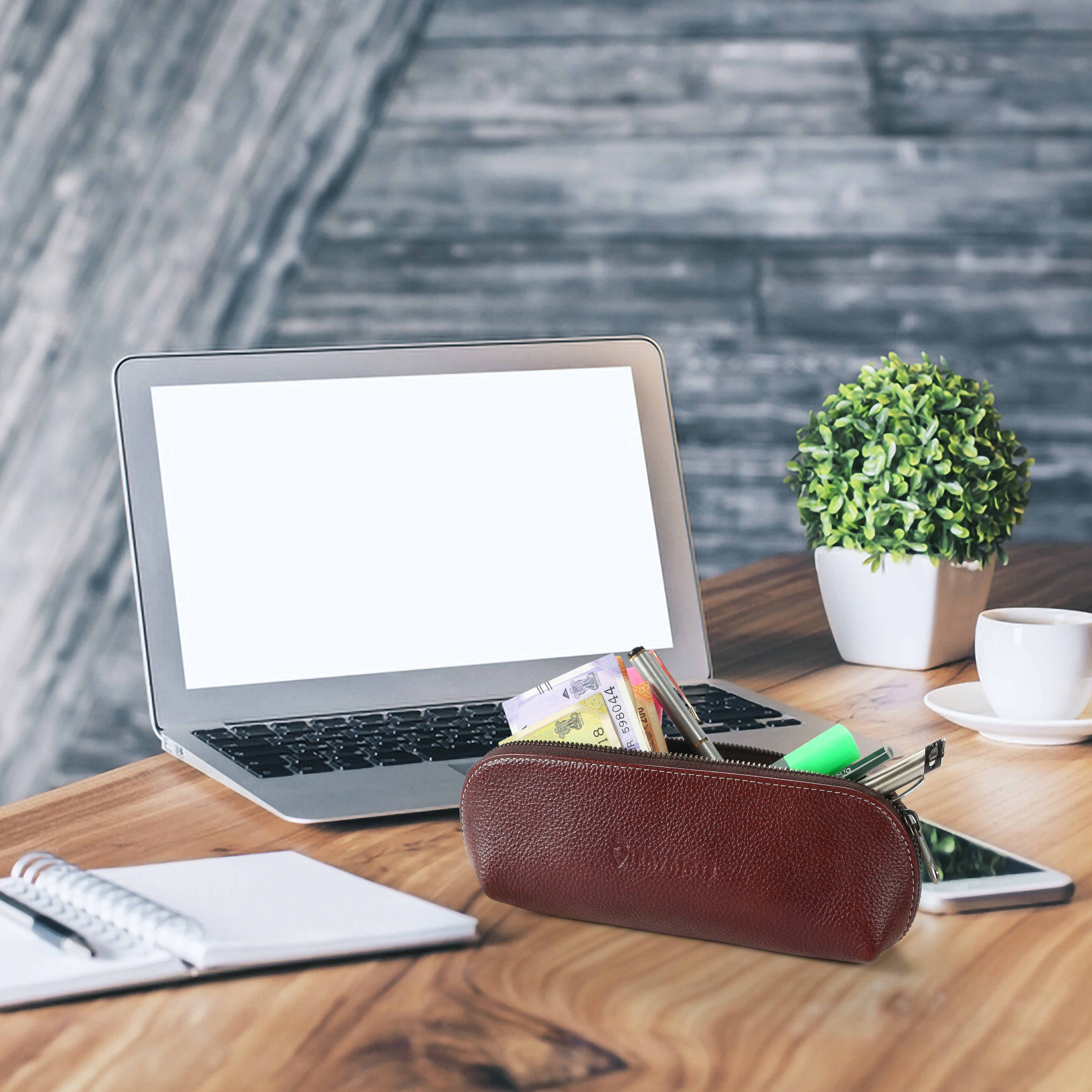 Geniune Leather Ambry Pouch | Red