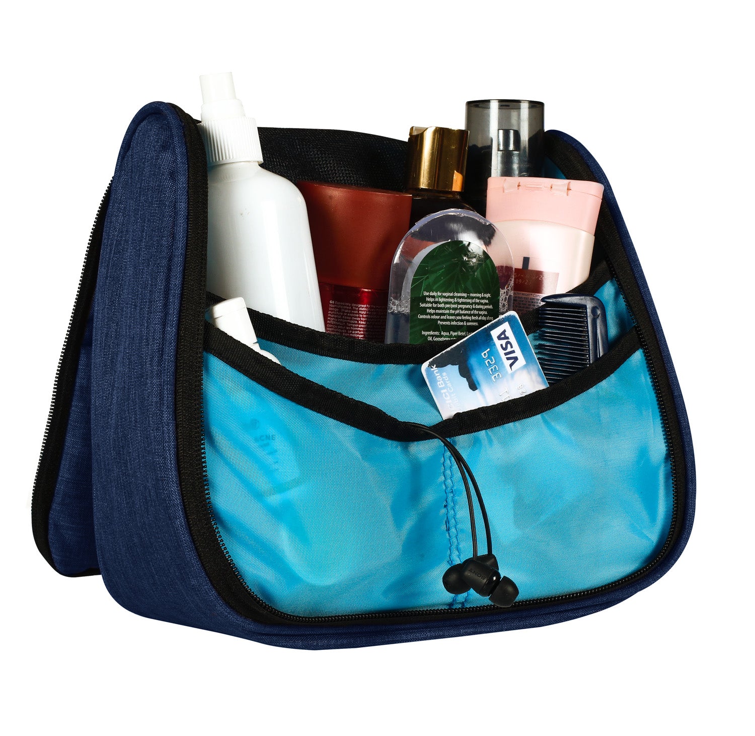 Trendy Multi Pocket Toiletry Bag | Blue