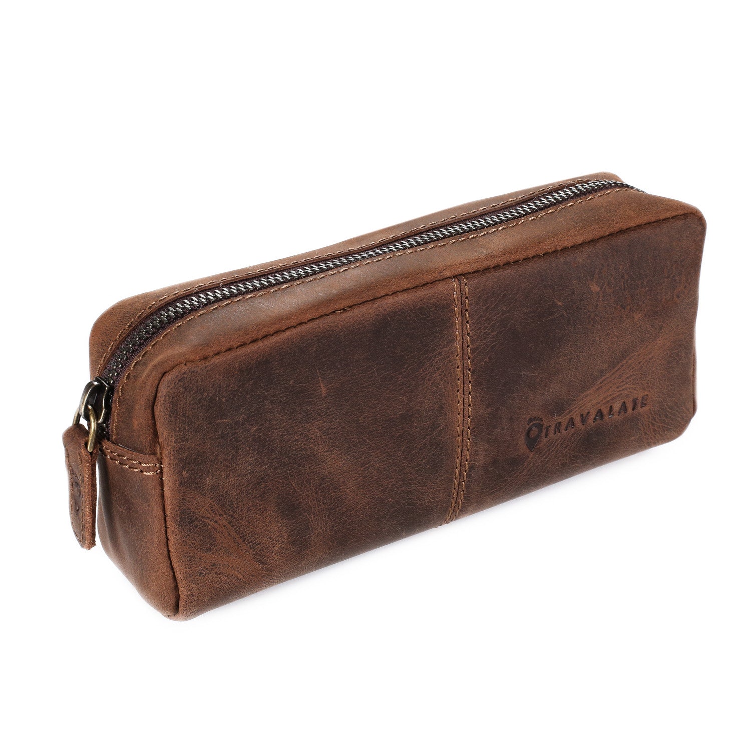 Genuine Leather Dopp Kit | Brown