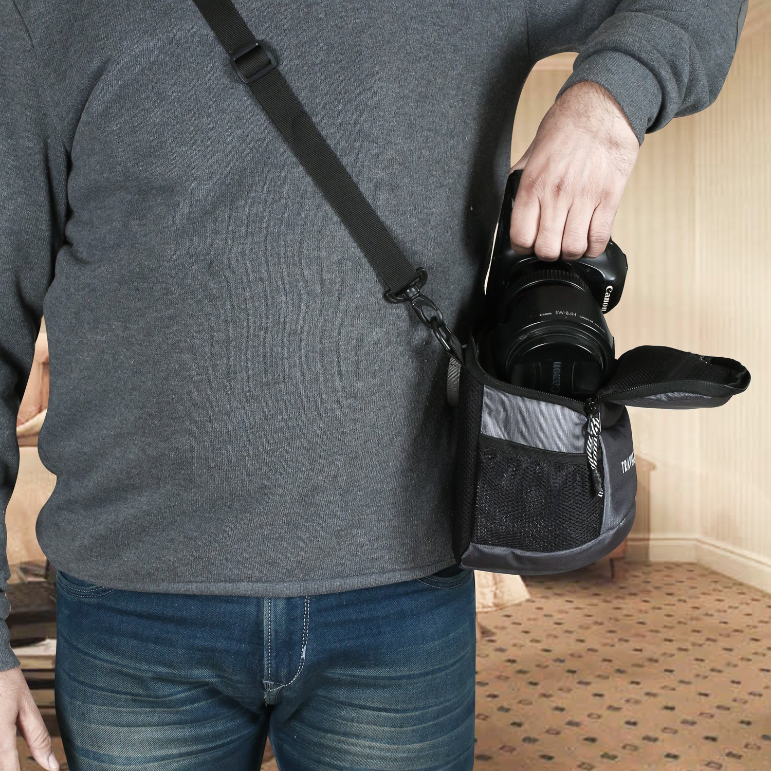 Camera Bag with Waist Strap | Grey