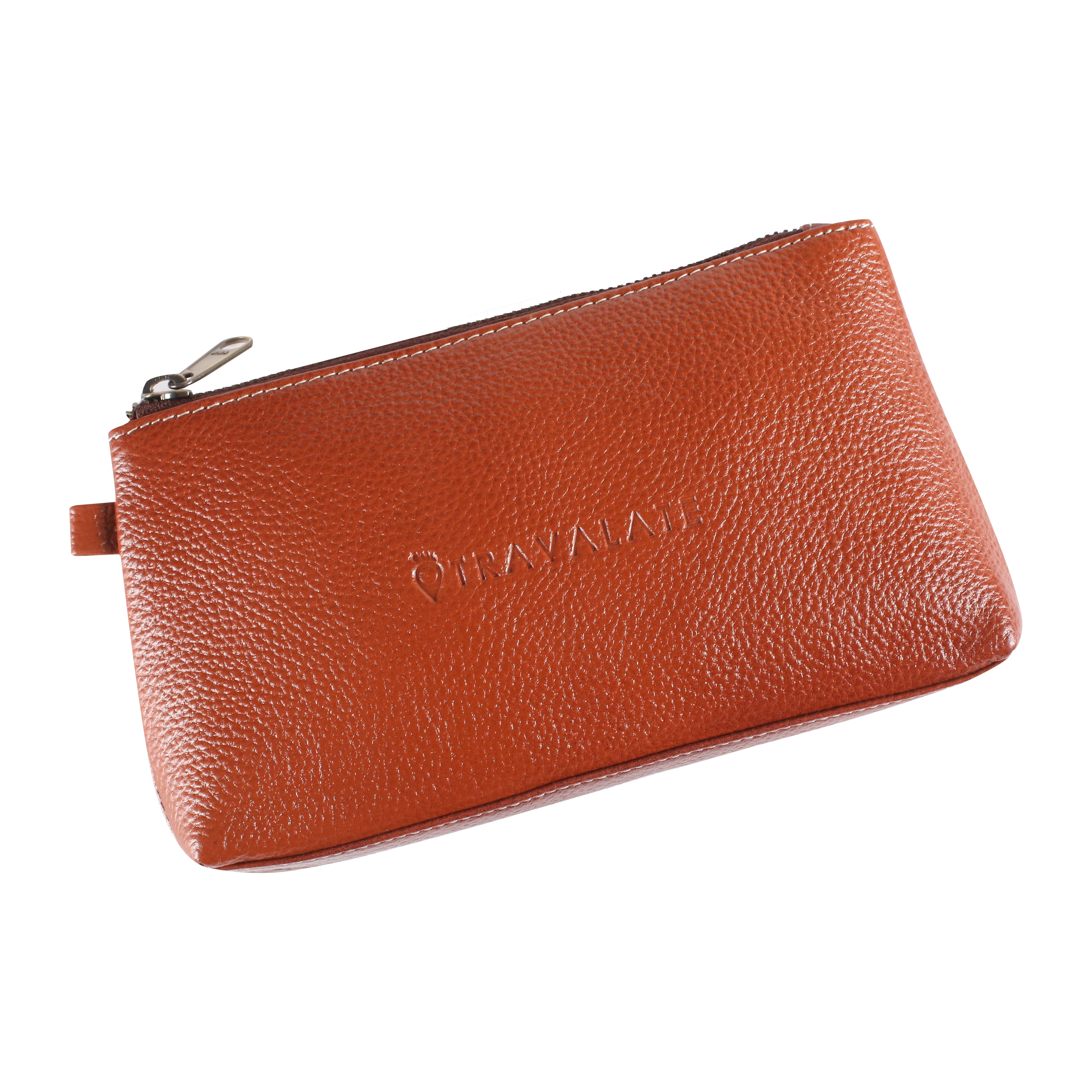 Genuine Leather Stash Pouch | Orange