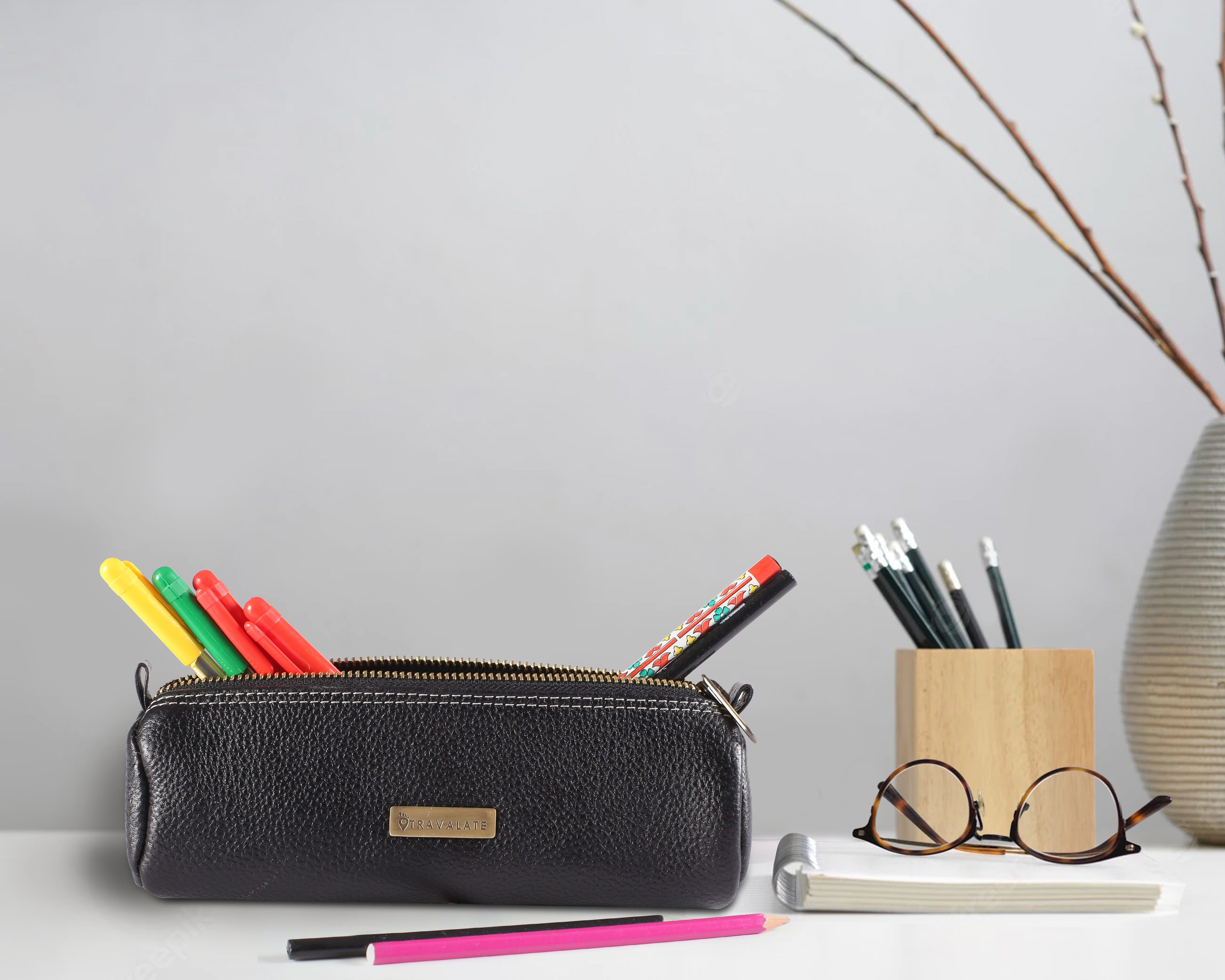 Genuine Leather Utility Pouch | Black
