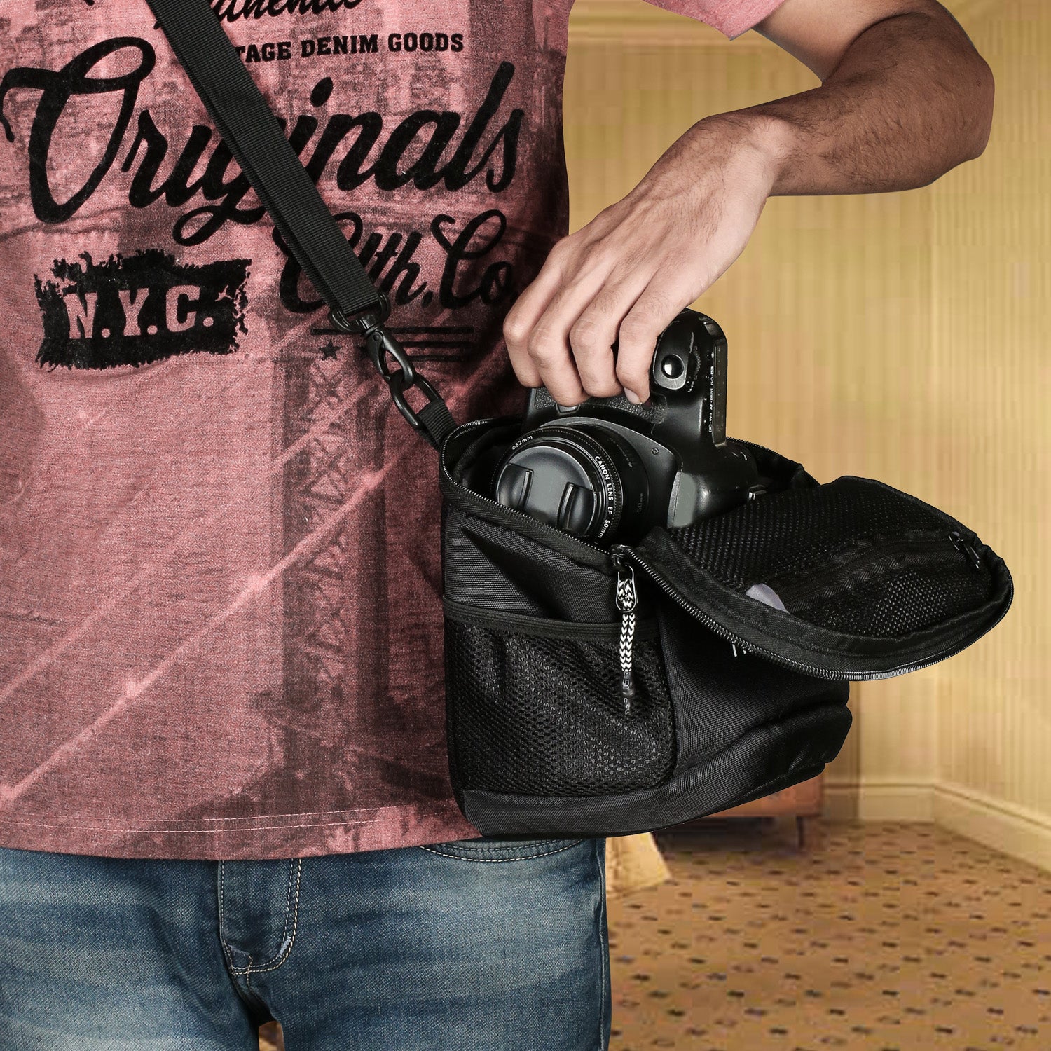 Camera Bag with Waist Strap | Black