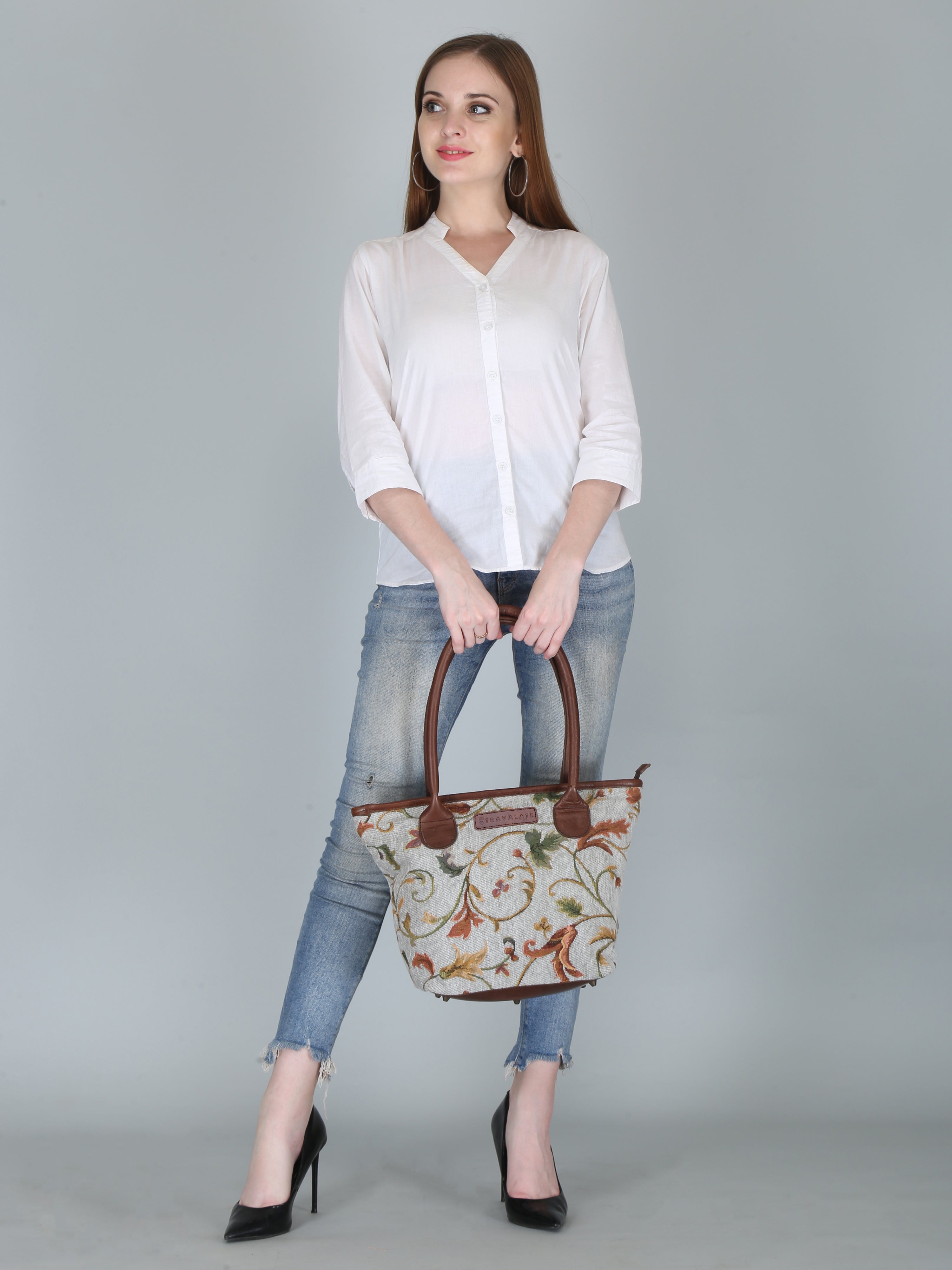 Woven Patterned Tote Bag | Multicolor