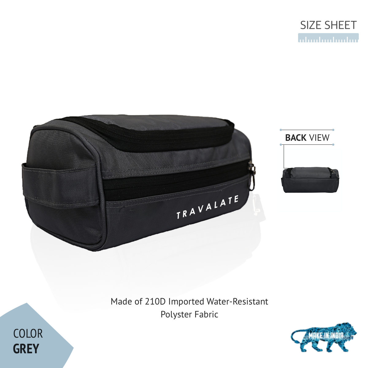 Multi-Equipped Toiletry Bag | Grey