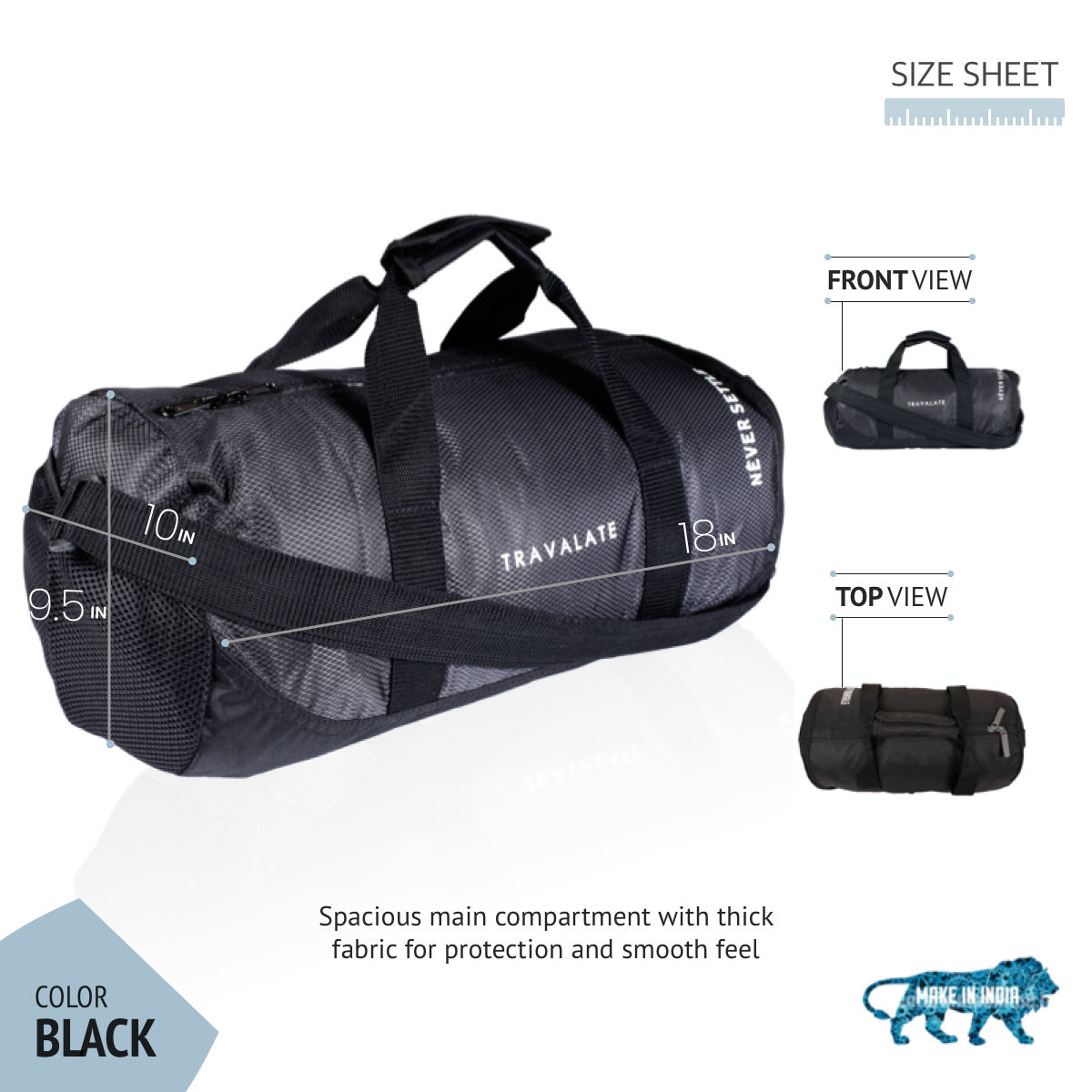 Gym Duffle Bag_30L | Black
