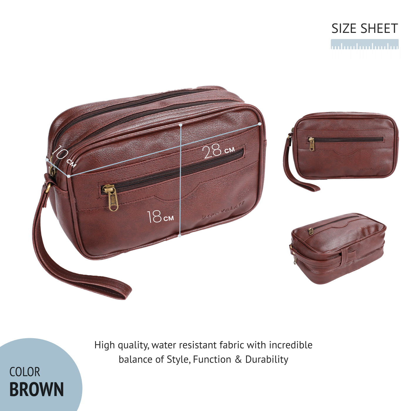 Multipurpose Leather Cash Bag | Brown