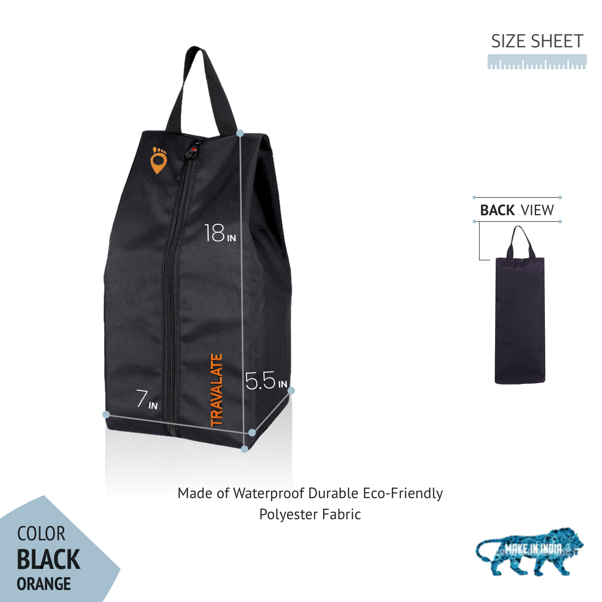 Foldable Shoe Organiser Bag | Orange