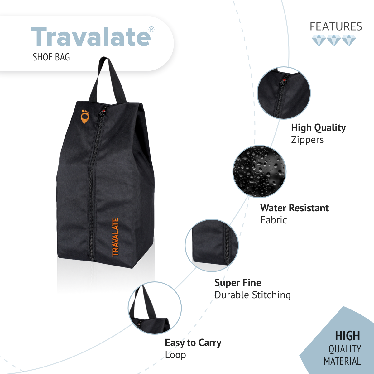 Foldable Shoe Organiser Bag | Orange