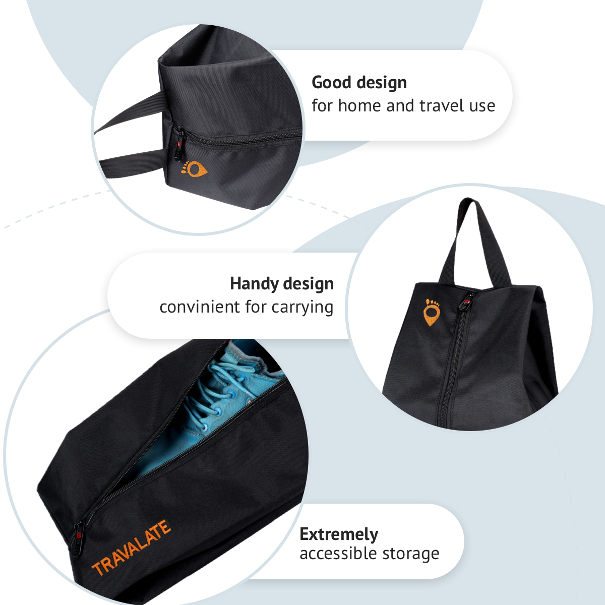 Foldable Shoe Organiser Bag | Orange